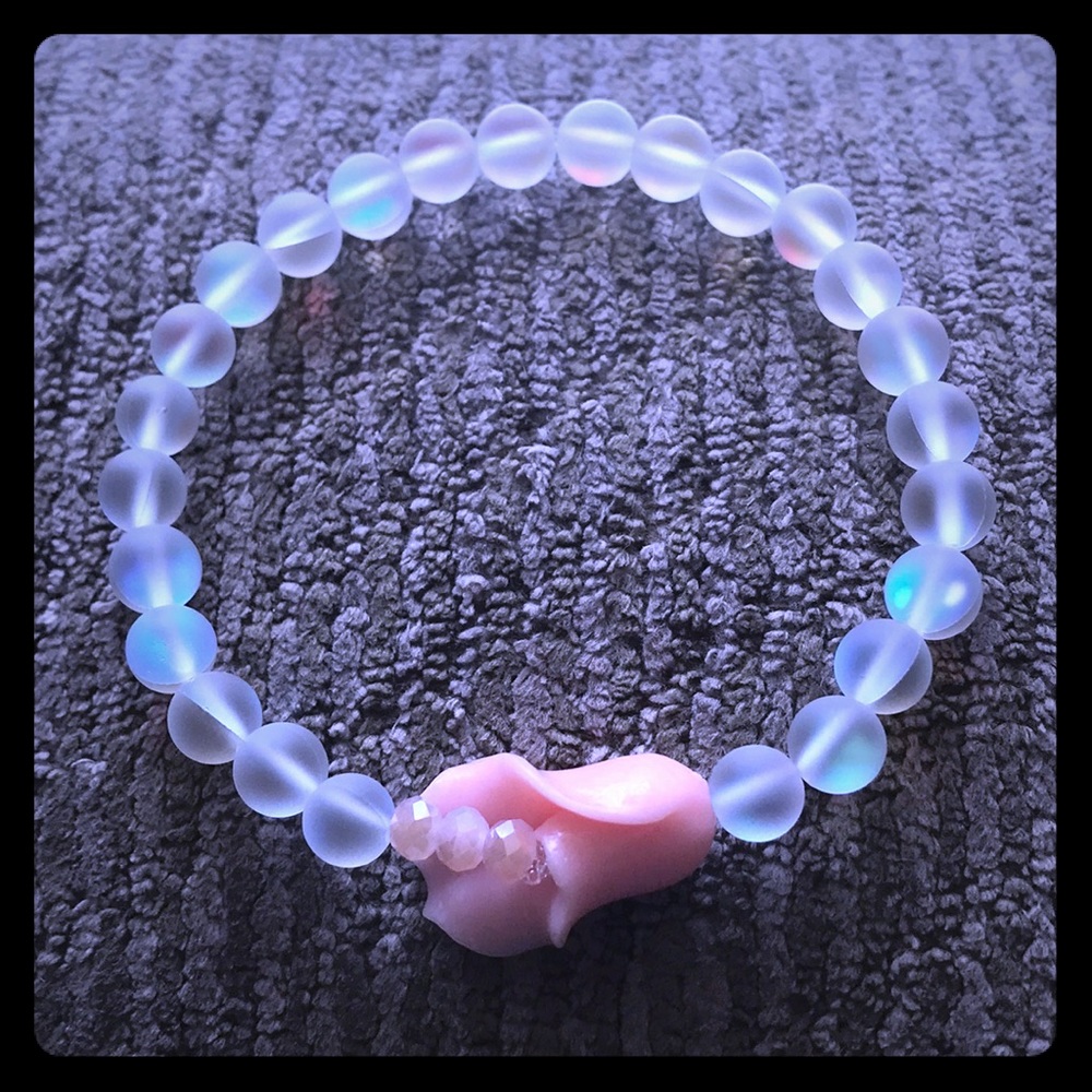 Calla lily and opal bracelet